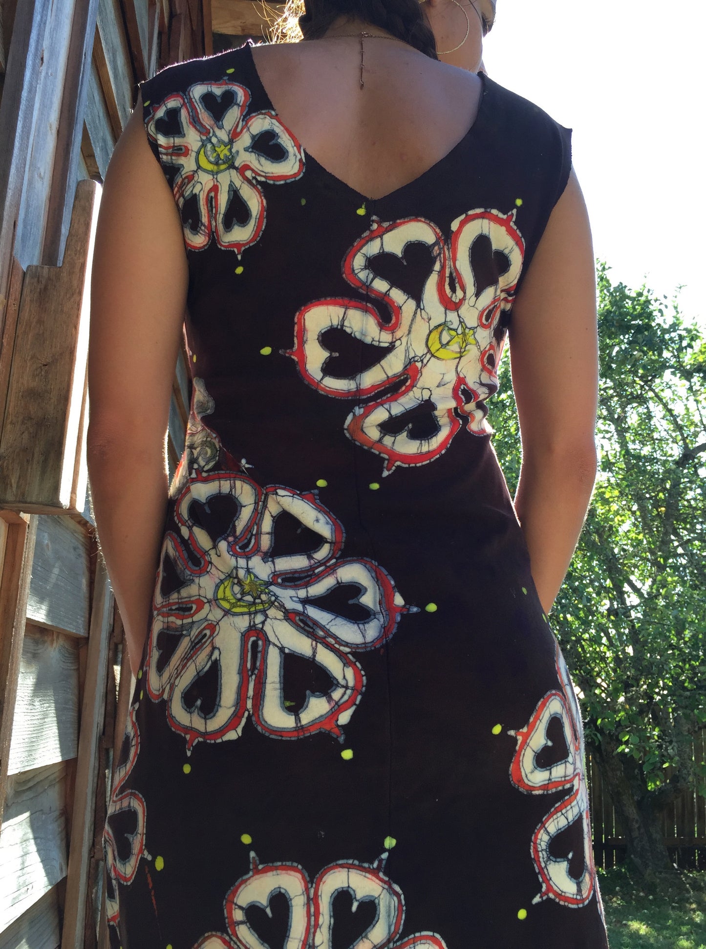 Night Bloom Flower Power Organic Cotton Batik Dress - Size Medium - Batikwalla
- 4