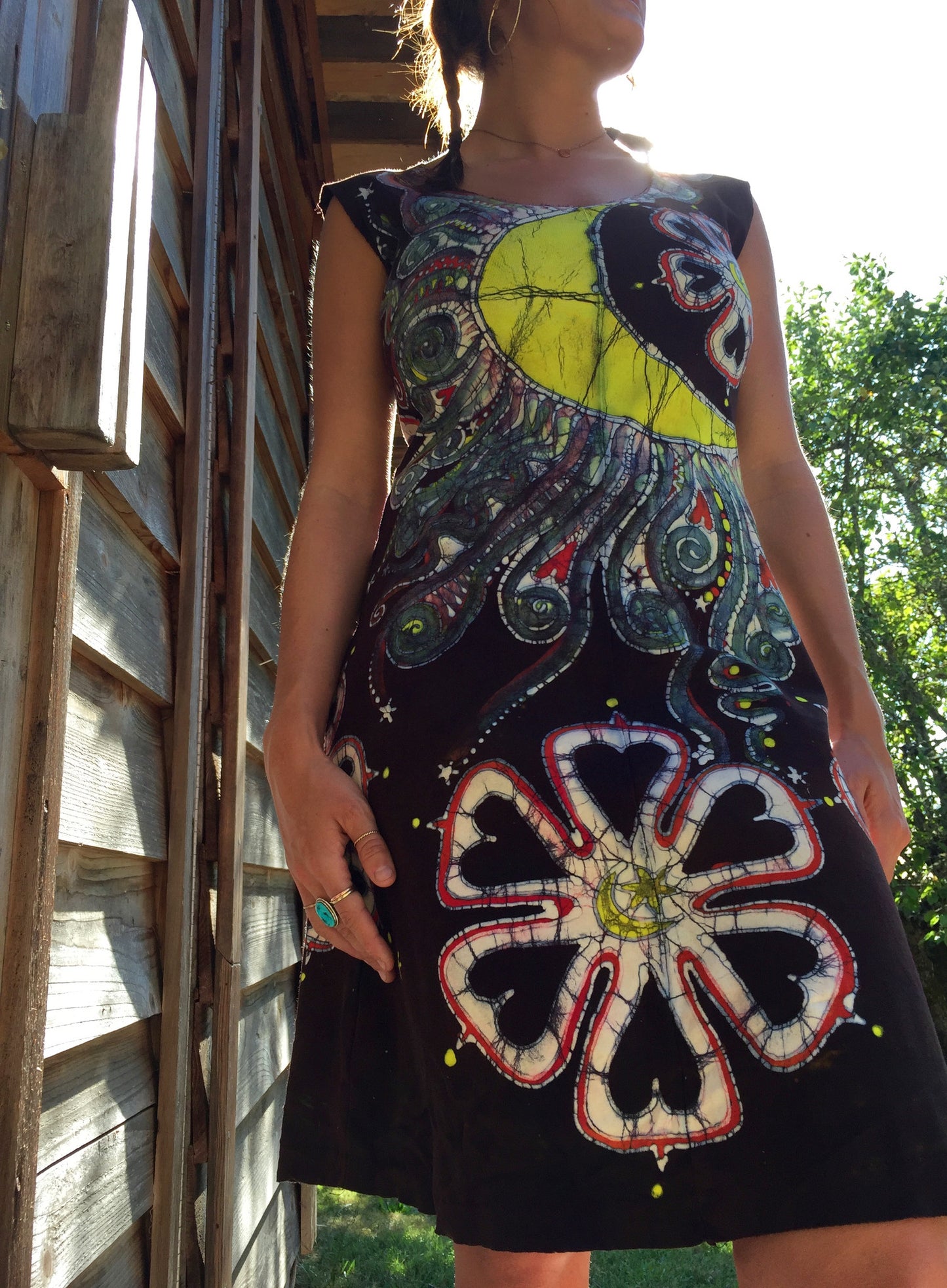 Night Bloom Flower Power Organic Cotton Batik Dress - Size Medium - Batikwalla
- 5