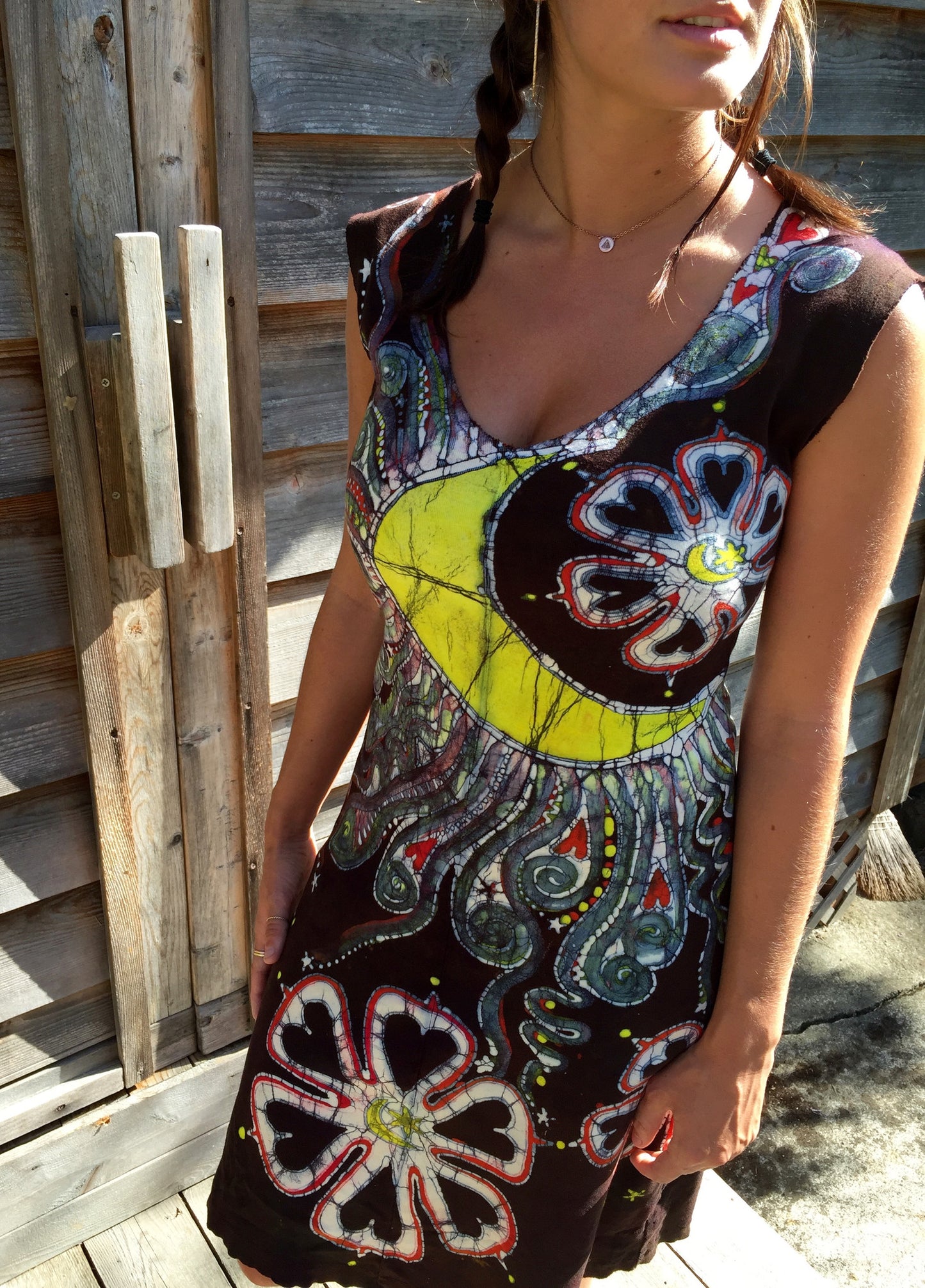 Night Bloom Flower Power Organic Cotton Batik Dress - Size Medium - Batikwalla
- 6