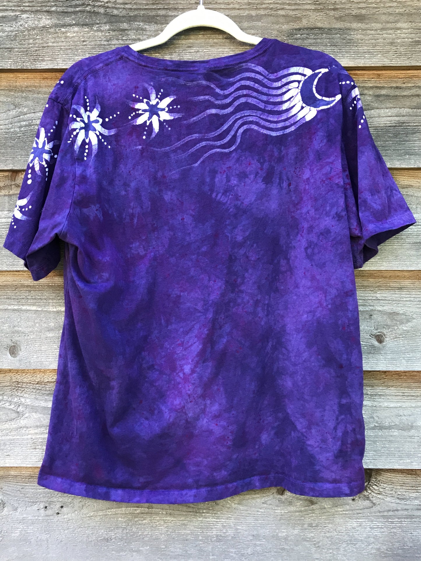 Parade Of Purple Moonbeams Hand Painted Tee - Size Large
