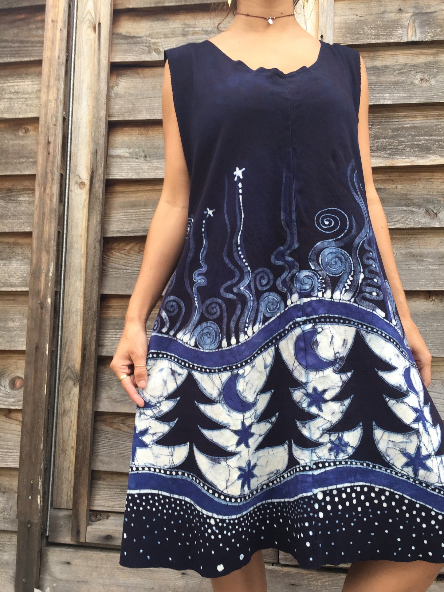 Cooling Forest Dream Organic Cotton Batik Dress - Size XL - Batikwalla
- 1