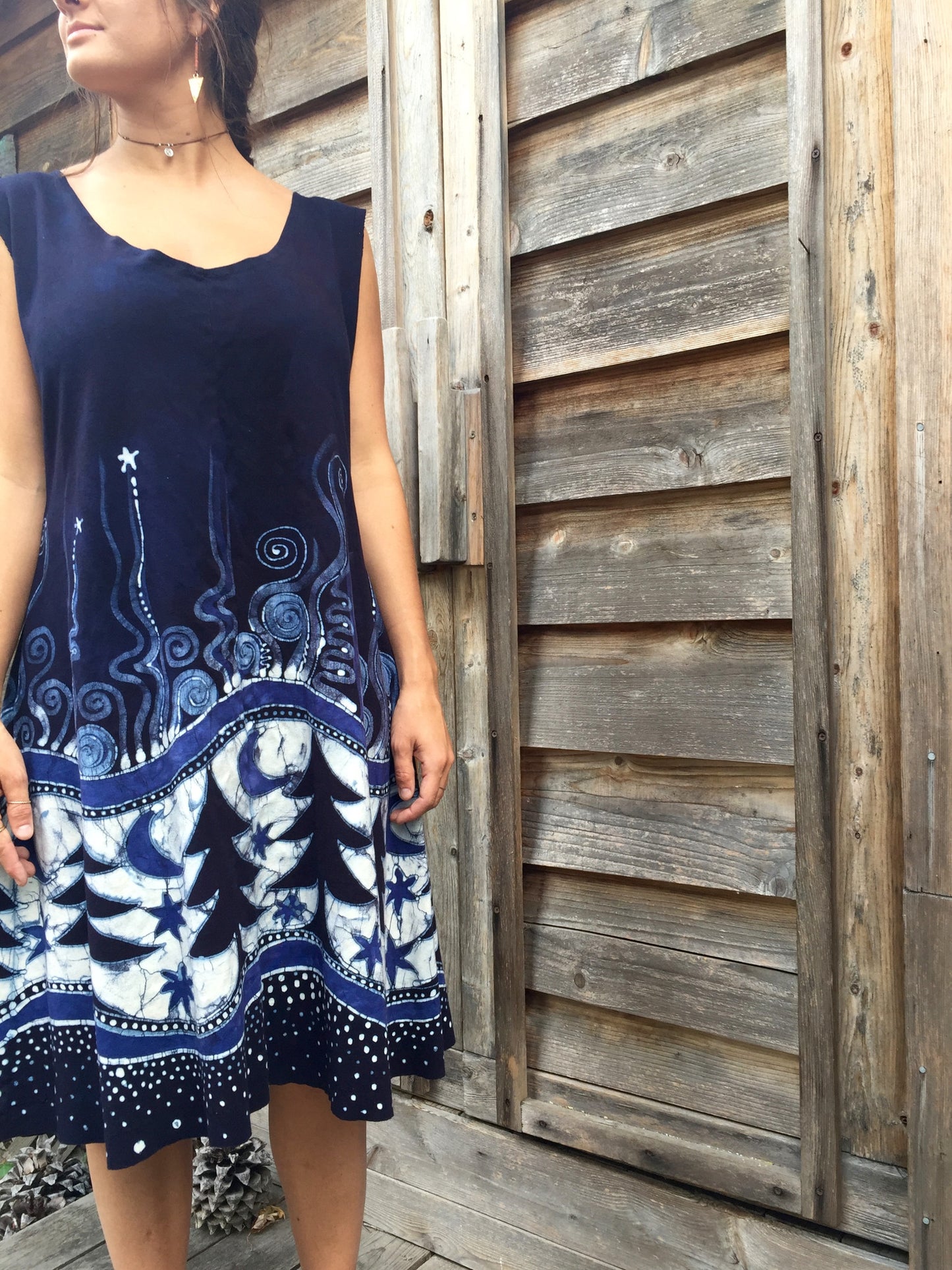 Cooling Forest Dream Organic Cotton Batik Dress - Size XL - Batikwalla
- 2