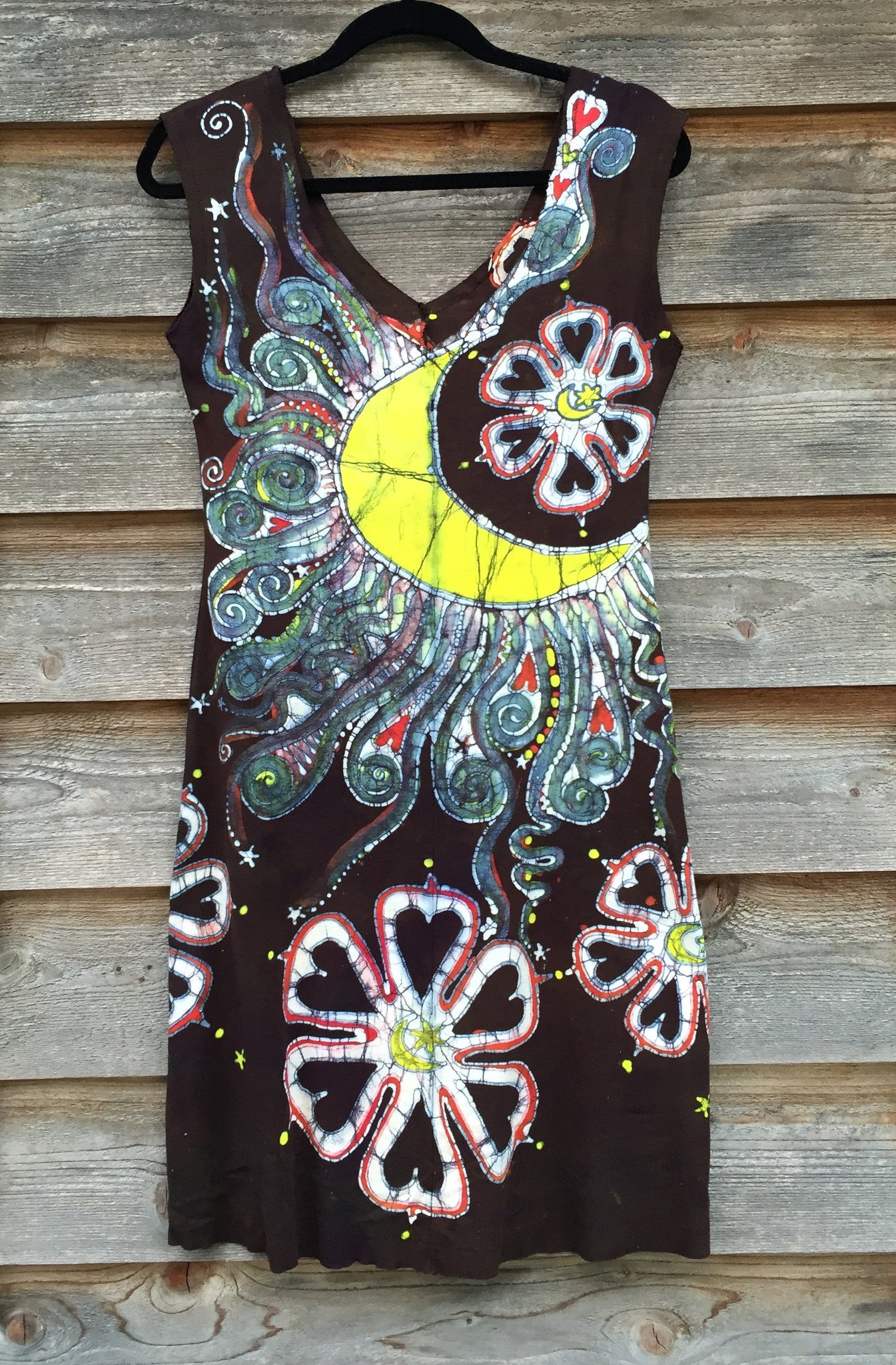 Night Bloom Flower Power Organic Cotton Batik Dress - Size Medium - Batikwalla
- 7