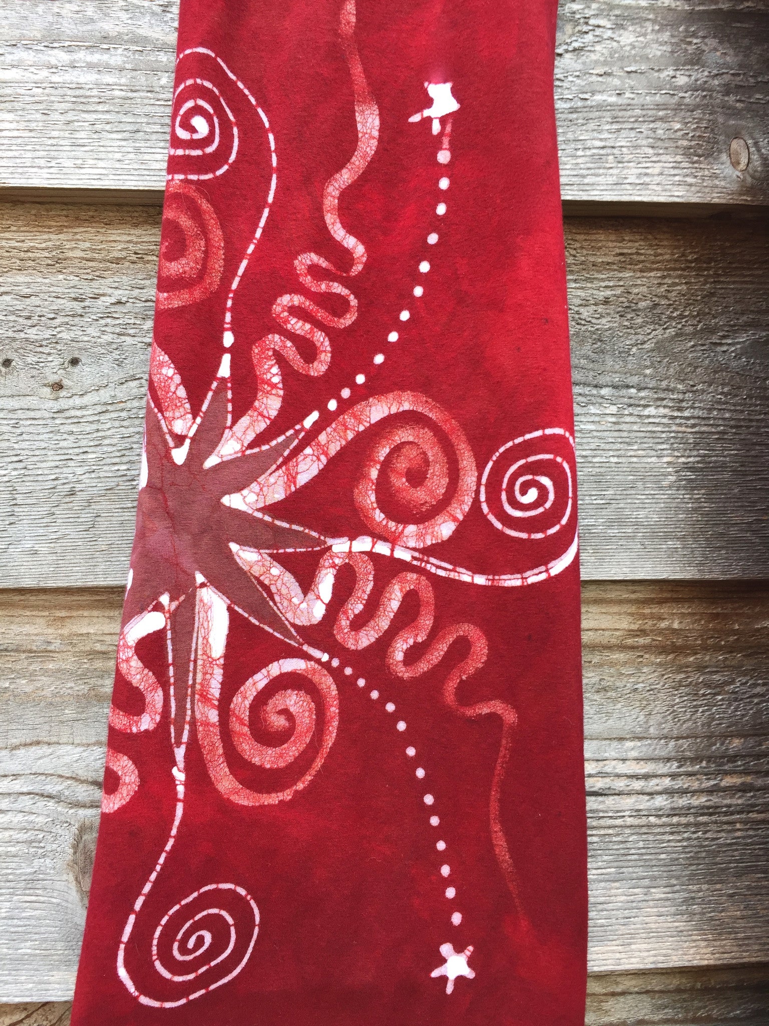 Dark Red Batik Yoga Pants - Size Large - Batikwalla 
 - 6