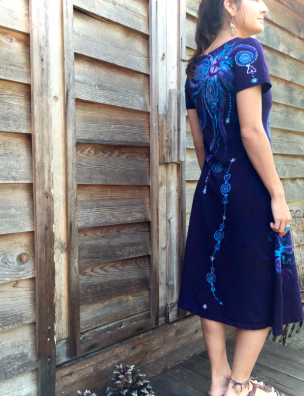 Midnight Magic Batik Butterfly - Short Sleeve Dress - Batikwalla
- 6