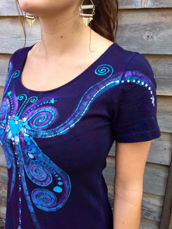 Midnight Magic Batik Butterfly - Short Sleeve Dress - Batikwalla
- 8