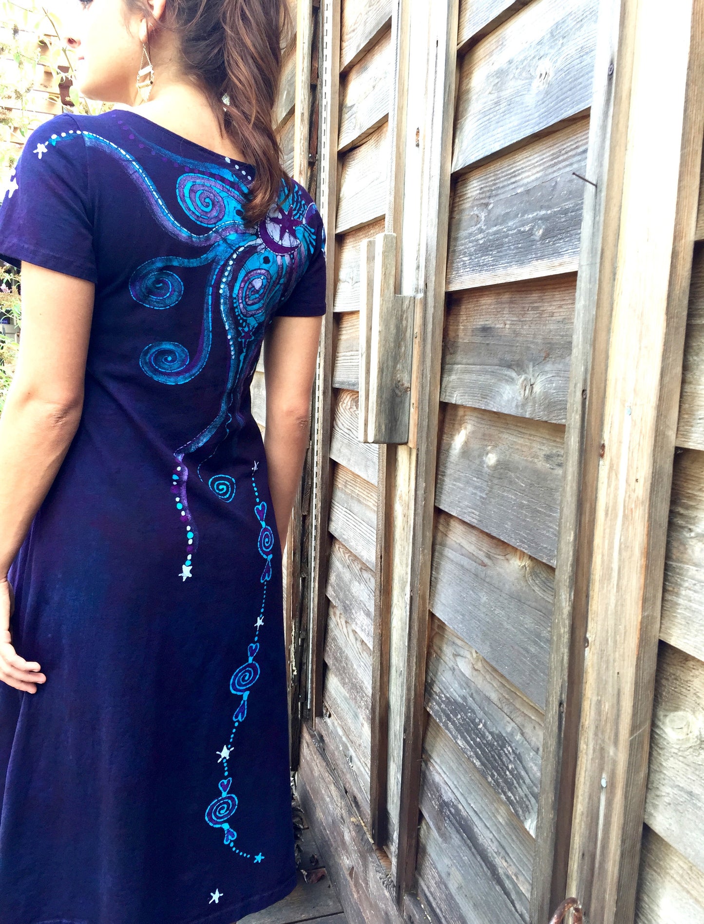 Midnight Magic Batik Butterfly - Short Sleeve Dress - Batikwalla
- 7