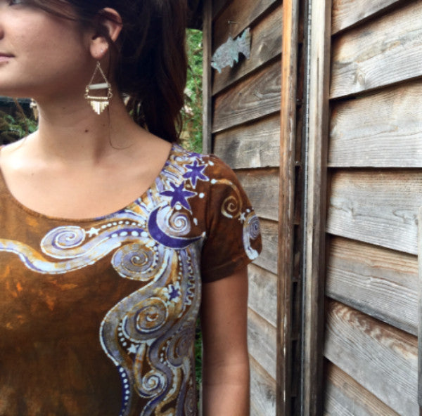 Autumn Moon - Short Sleeve Batik Dress - Batikwalla
- 1