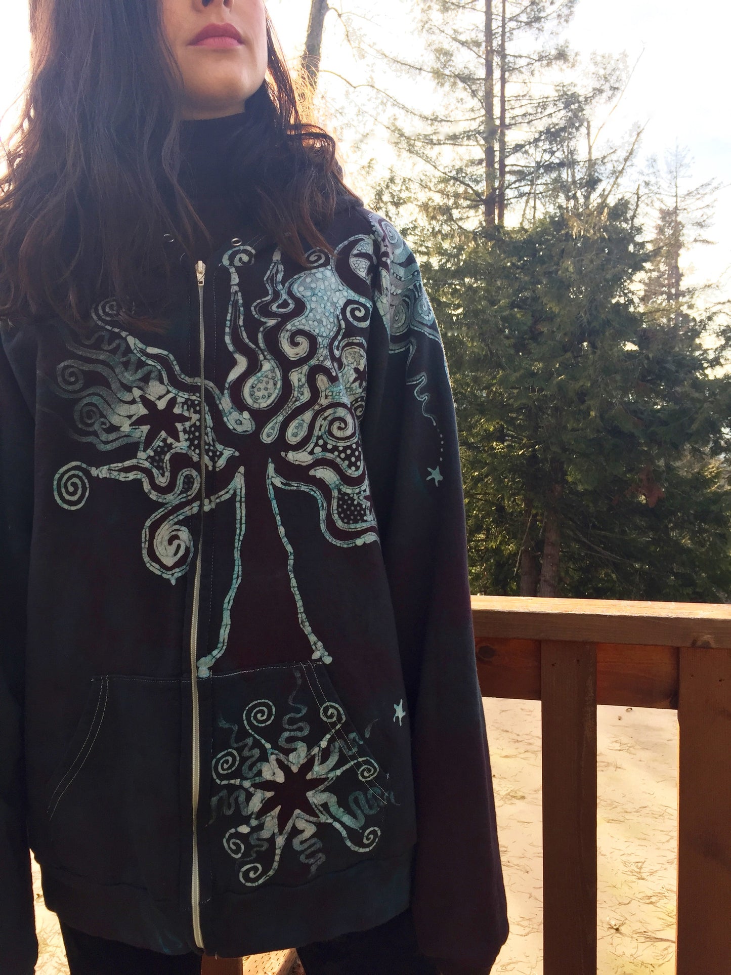 Brave the Storm Tree Magic Organic Cotton Batik Hoodie - Unisex Size 2X - Batikwalla
- 3