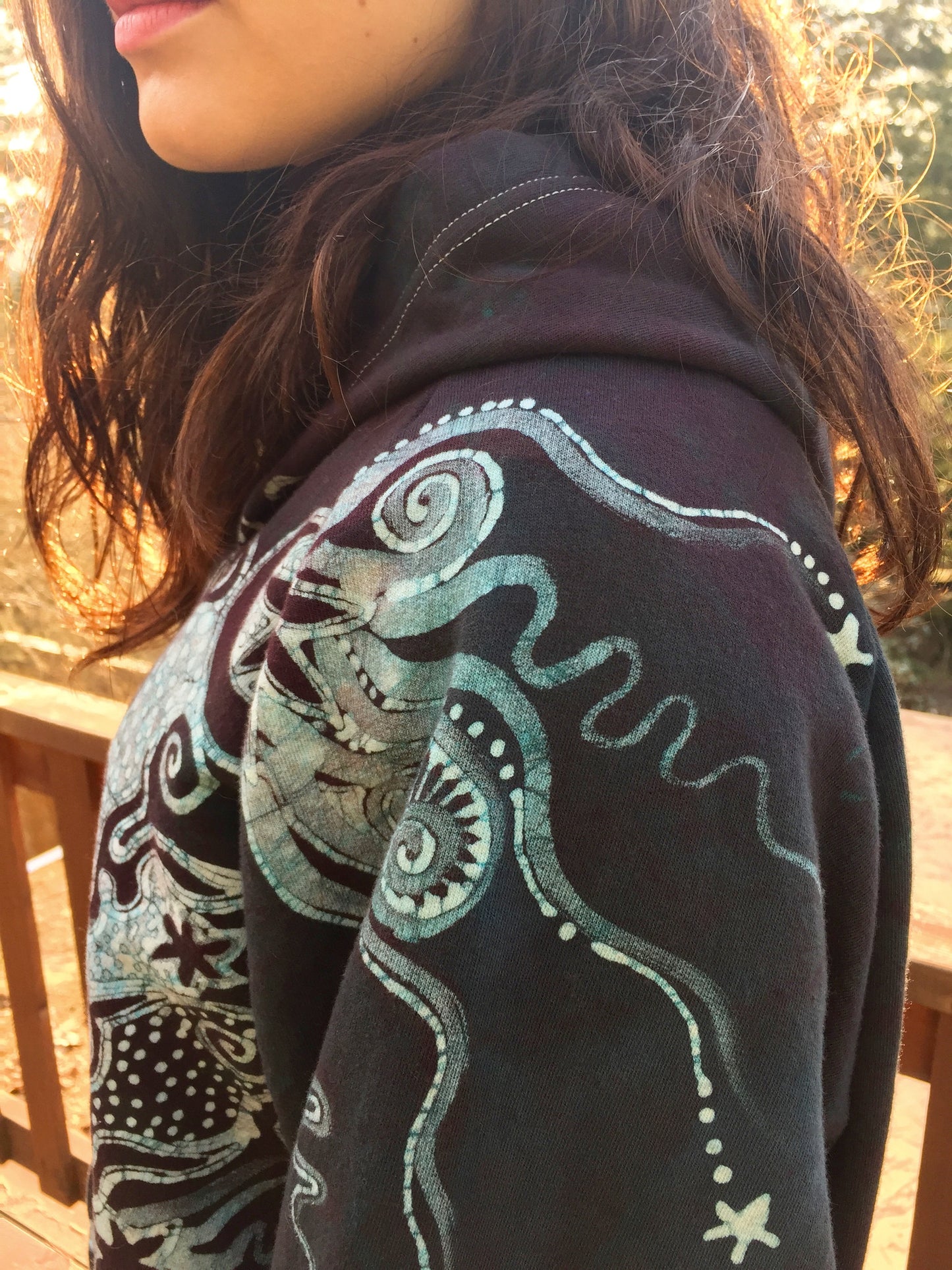 Brave the Storm Tree Magic Organic Cotton Batik Hoodie - Unisex Size 2X - Batikwalla
- 5