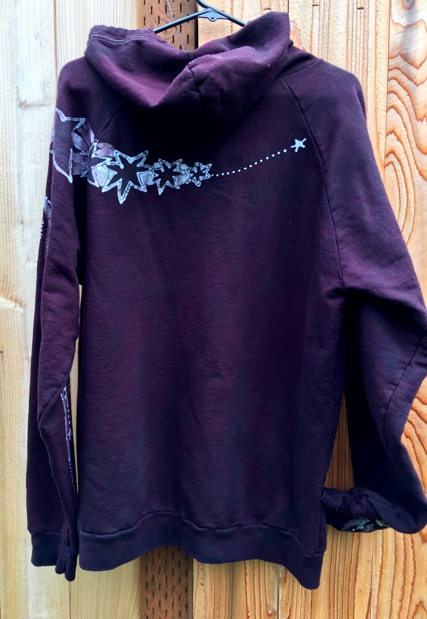Eggplant and Steel The Moon Organic Cotton Batik Hoodie