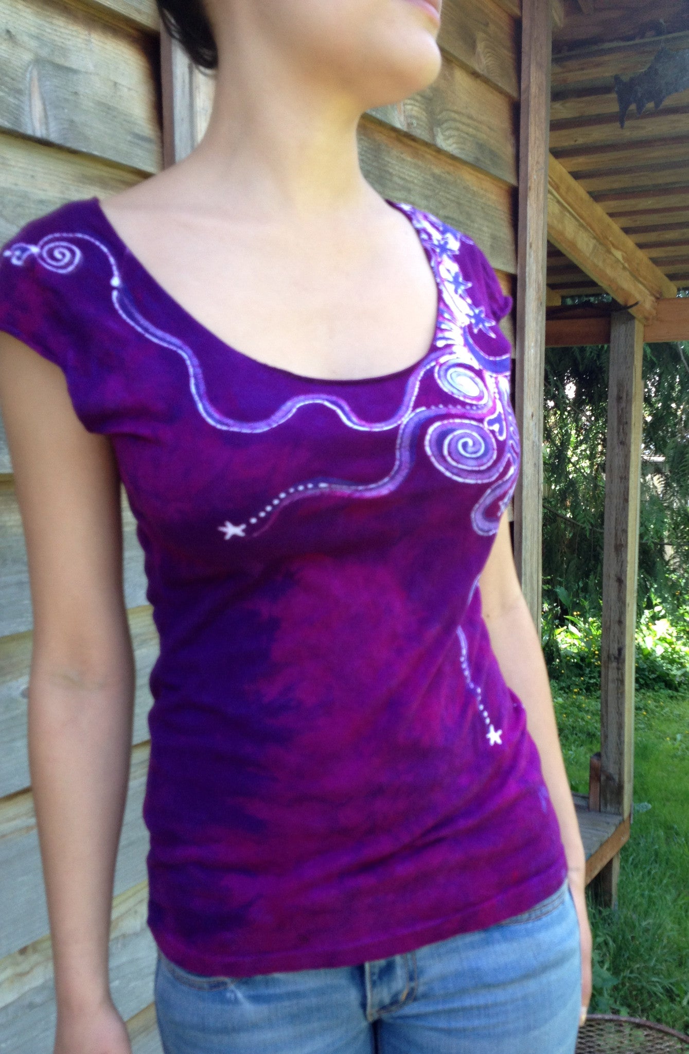 Berry Moon Star Cap Sleeve Batik Summer Tee - Batikwalla
- 2