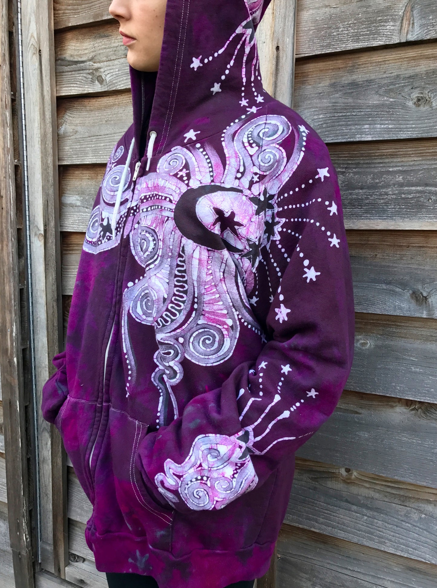 Magnolia Moon Star Organic Cotton Batik Hoodie