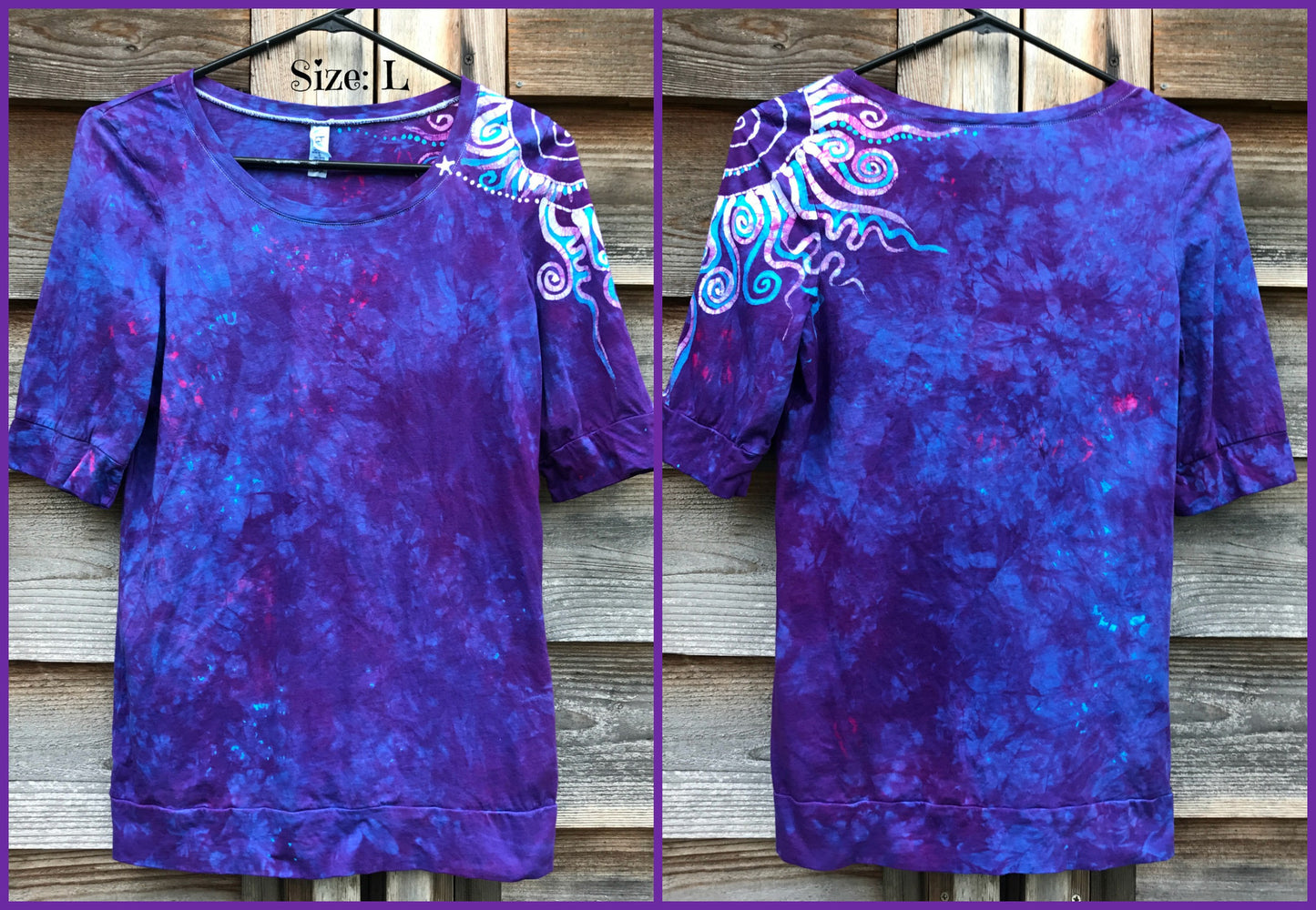 Purple Hyacinth Sunny Day Sale Basket Batik Top