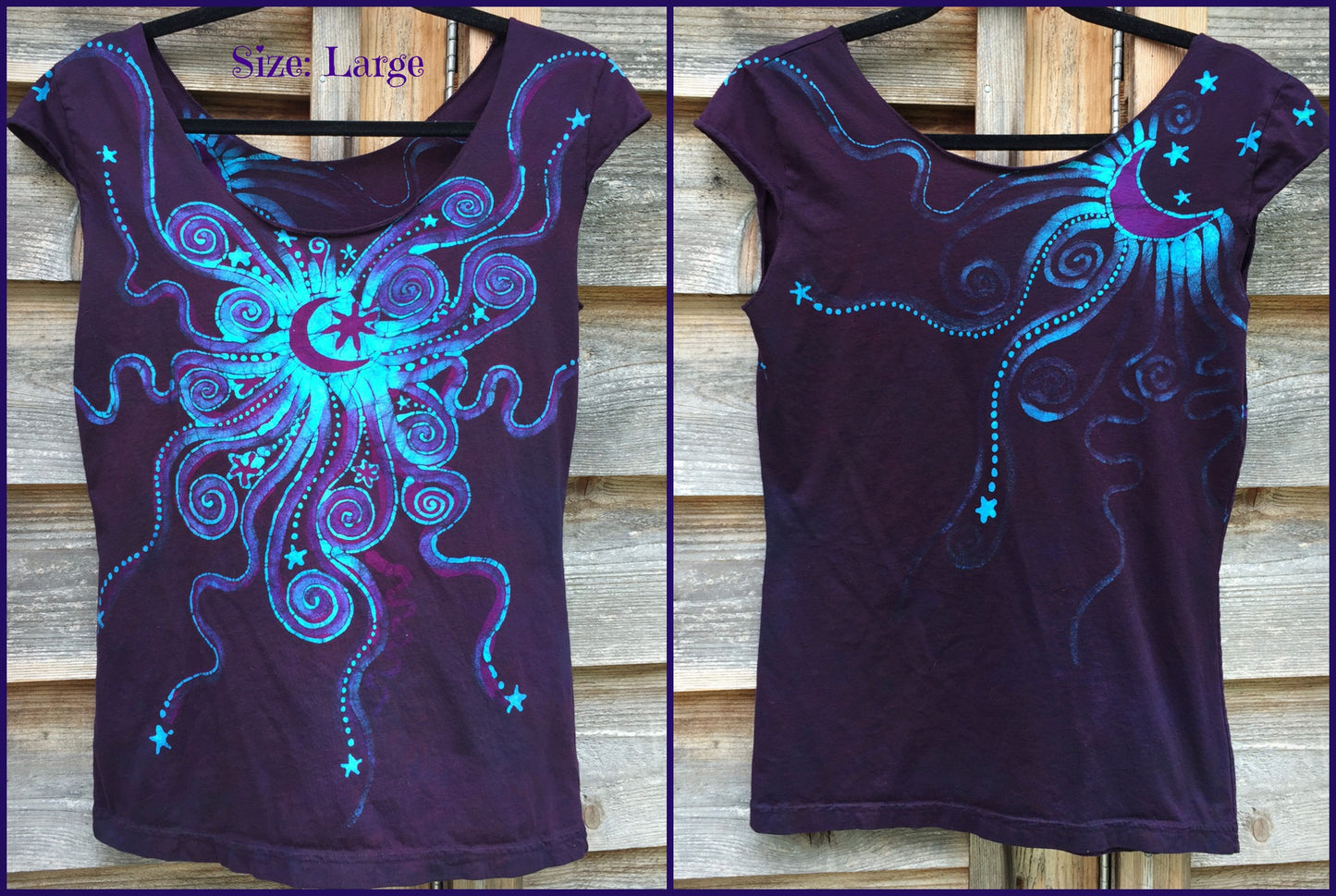 Deep Blue and Purple Moon Batik Summer Tee - Batikwalla
- 7