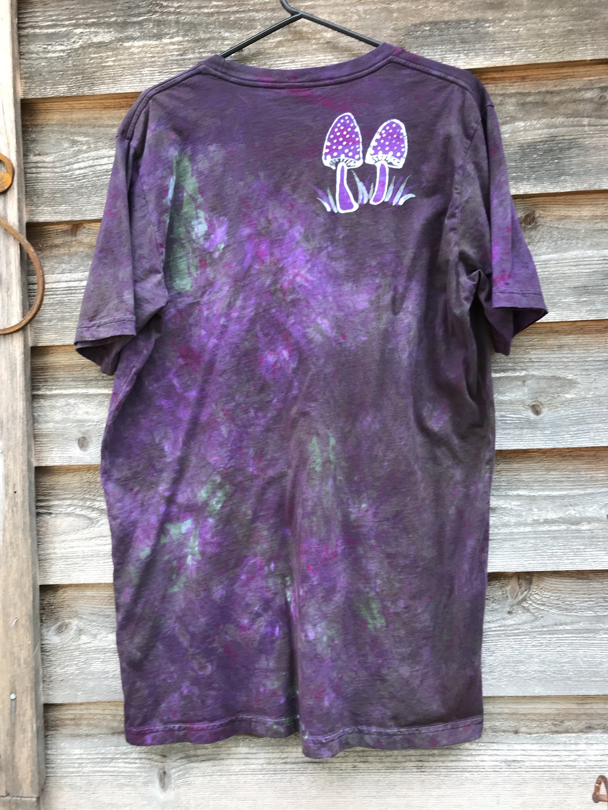 Purple Mushroom Forest Handmade Batikwalla Tshirt - 2X Long ONLY tshirt batikwalla