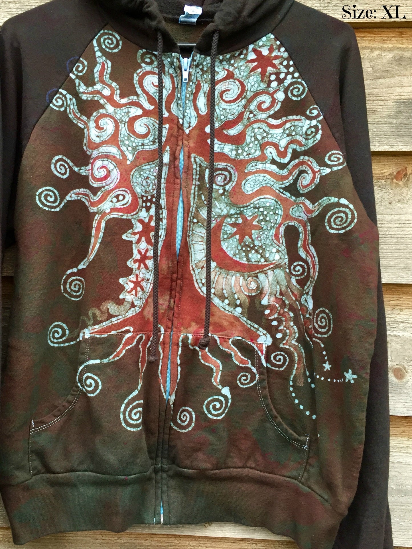 Forest Green Tree Handmade Batik Hoodie - Batikwalla
- 7