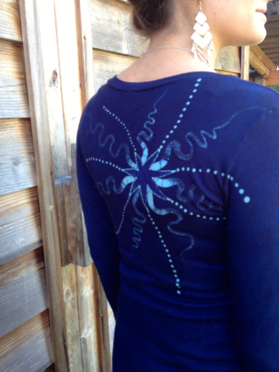 Deepest Blue Moon Star Handmade Batik Vneck - Batikwalla
- 2