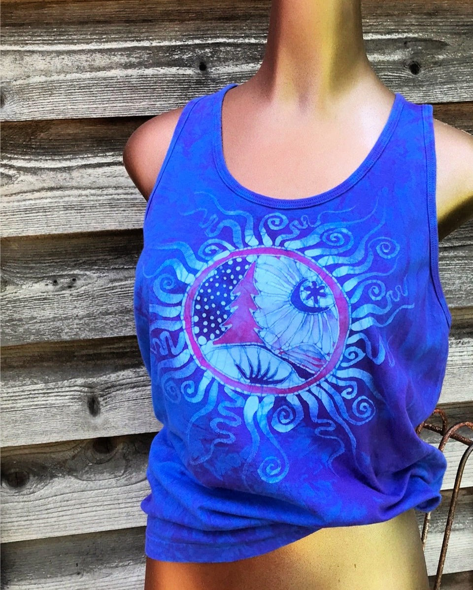 Blue Moon Purple Mountains Tank Top Tops batikwalla