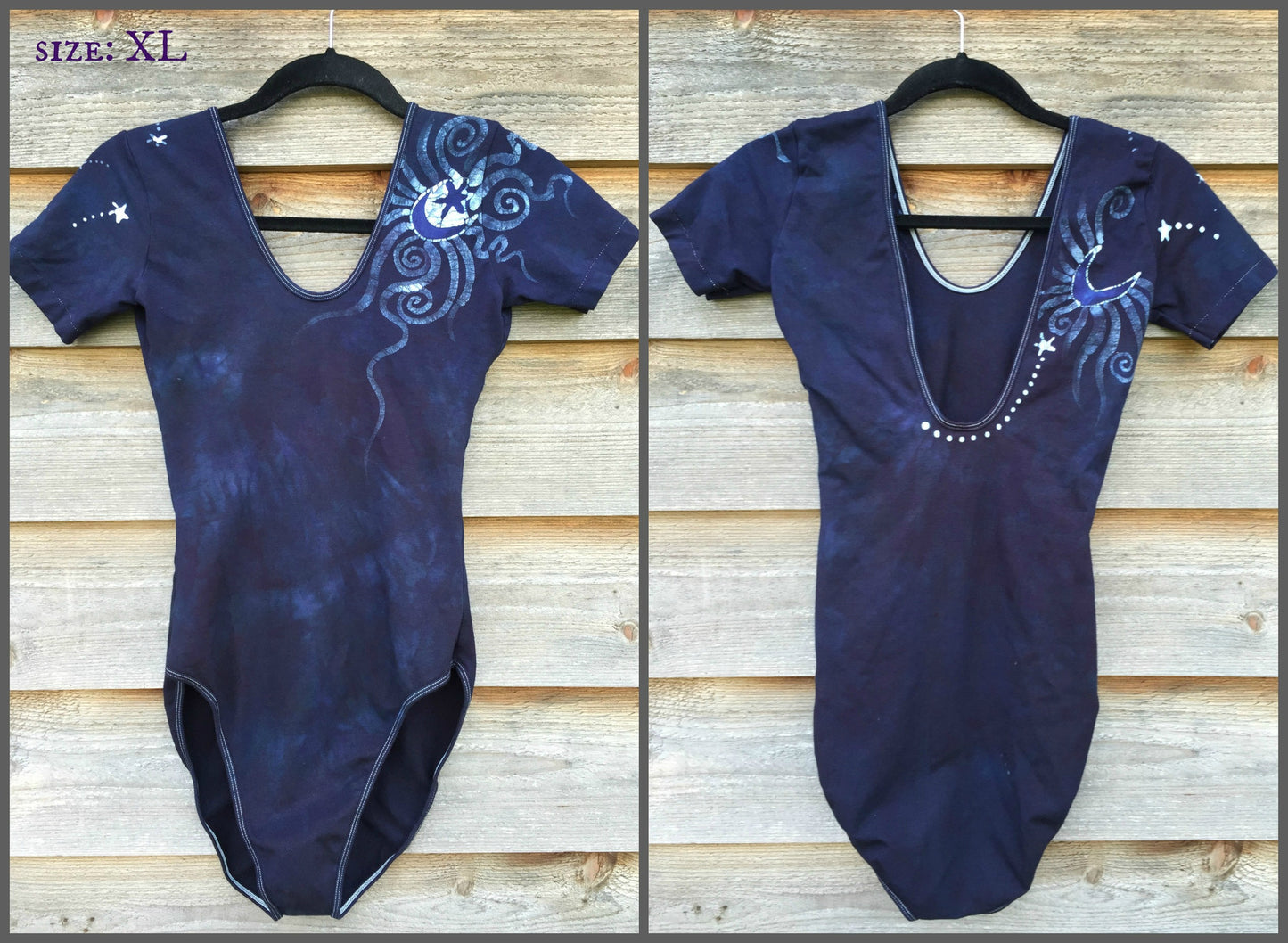 Navy and Purple Moon Batik Dance Leotard - Batikwalla
- 7