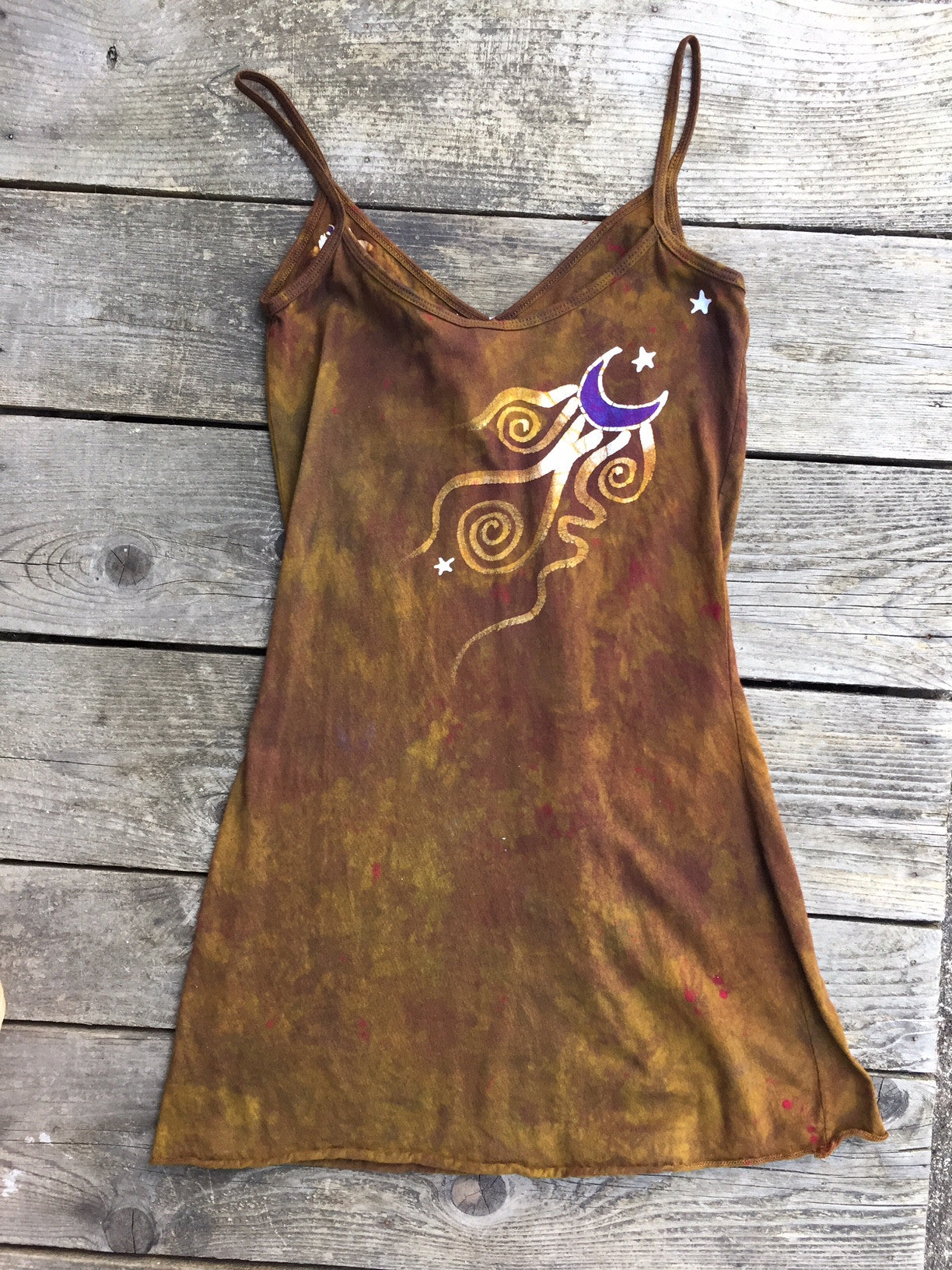 Diamond Tree in Dark Gold Long Summer Batik Camisole - Batikwalla
- 3