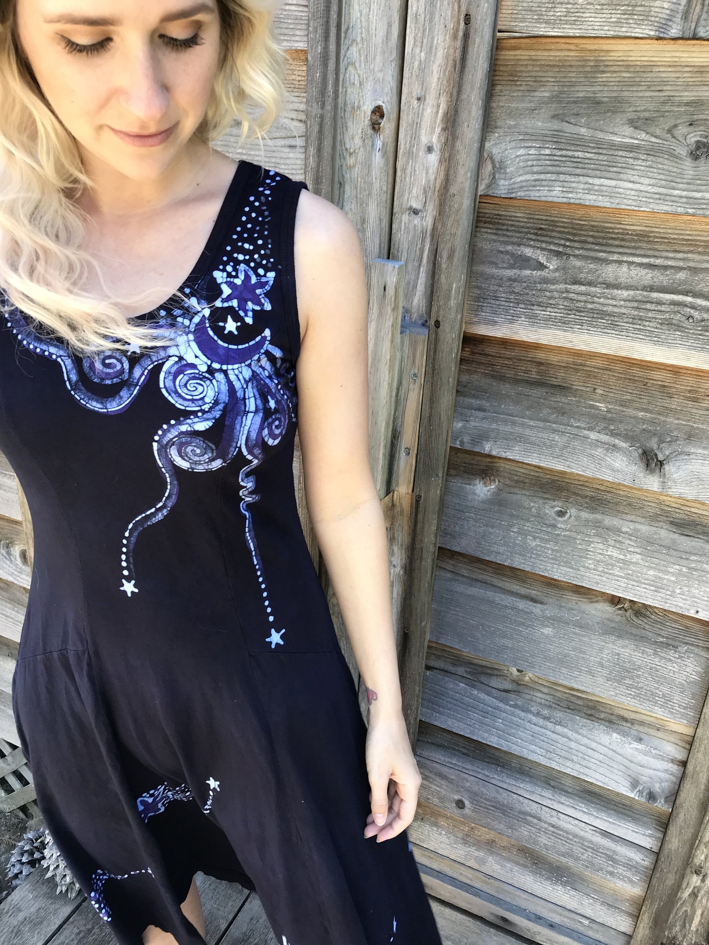Stargazer Serene In Midnight Blue Batik Summer Dress Batik Dresses Batikwalla