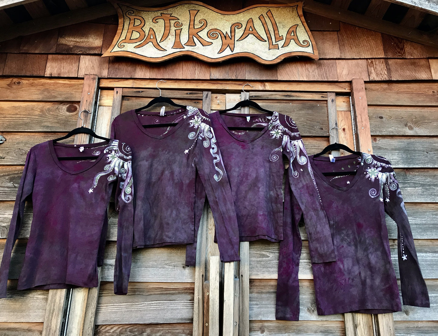 Sage and Mulberry Circle Of Life Long Sleeve Vneck Tee