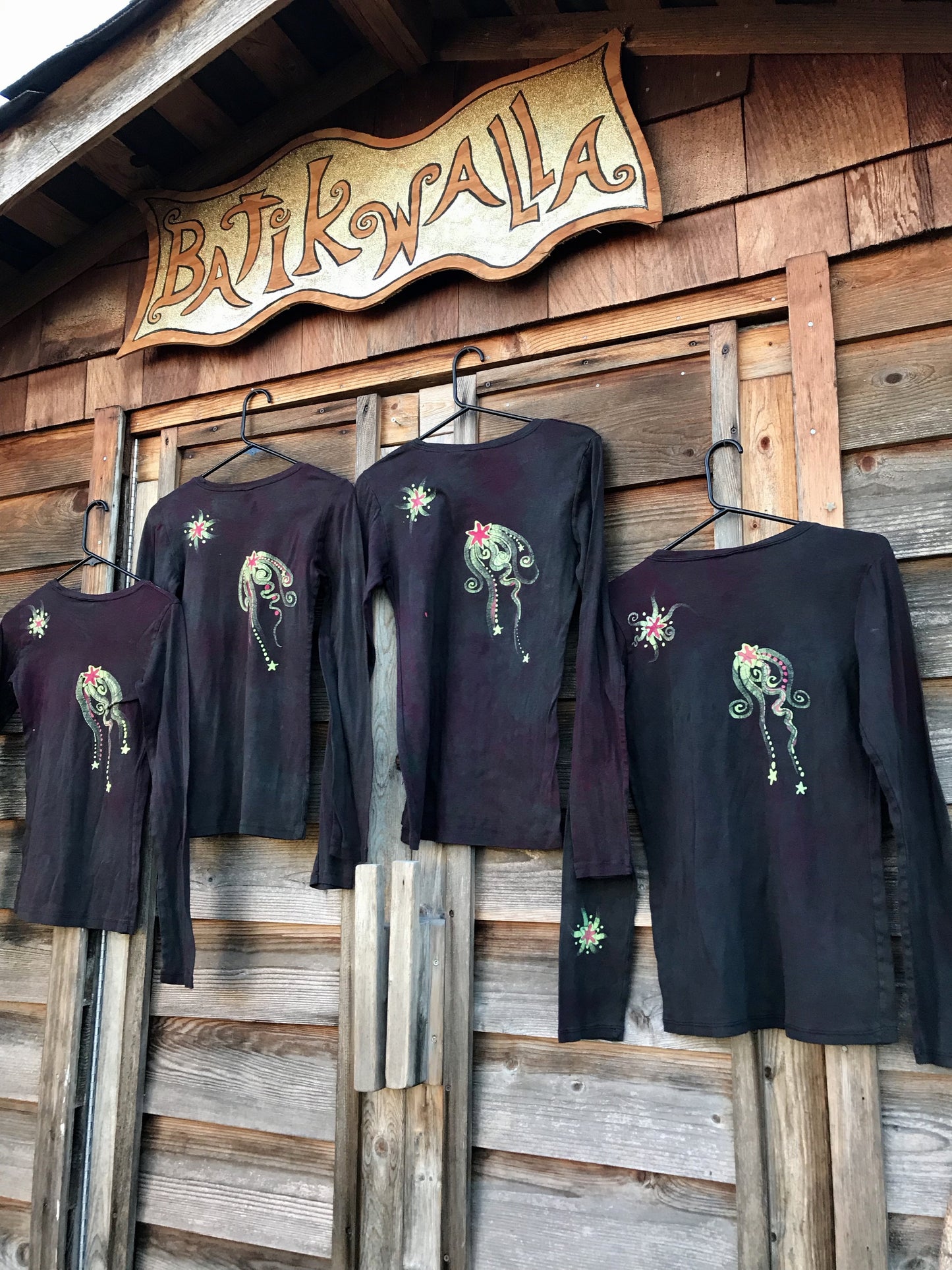 Punk Rock Urban Forest Long Sleeve Batik Tee