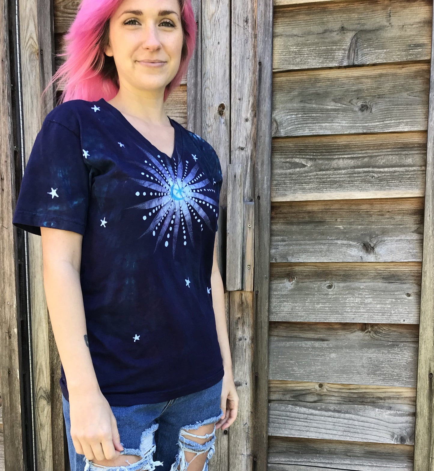 You Are Your Universe Vneck Tee Batikwalla by Victoria