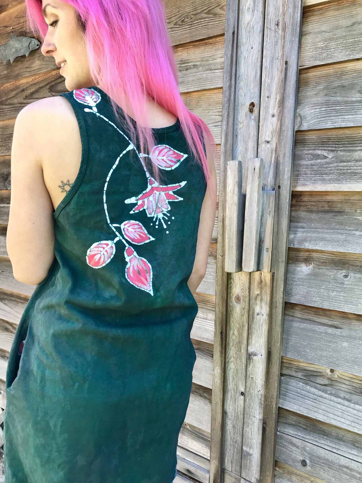 Fuchsias Are Delightful Hand Painted Summer Dress Batik Dresses Batikwalla by Victoria