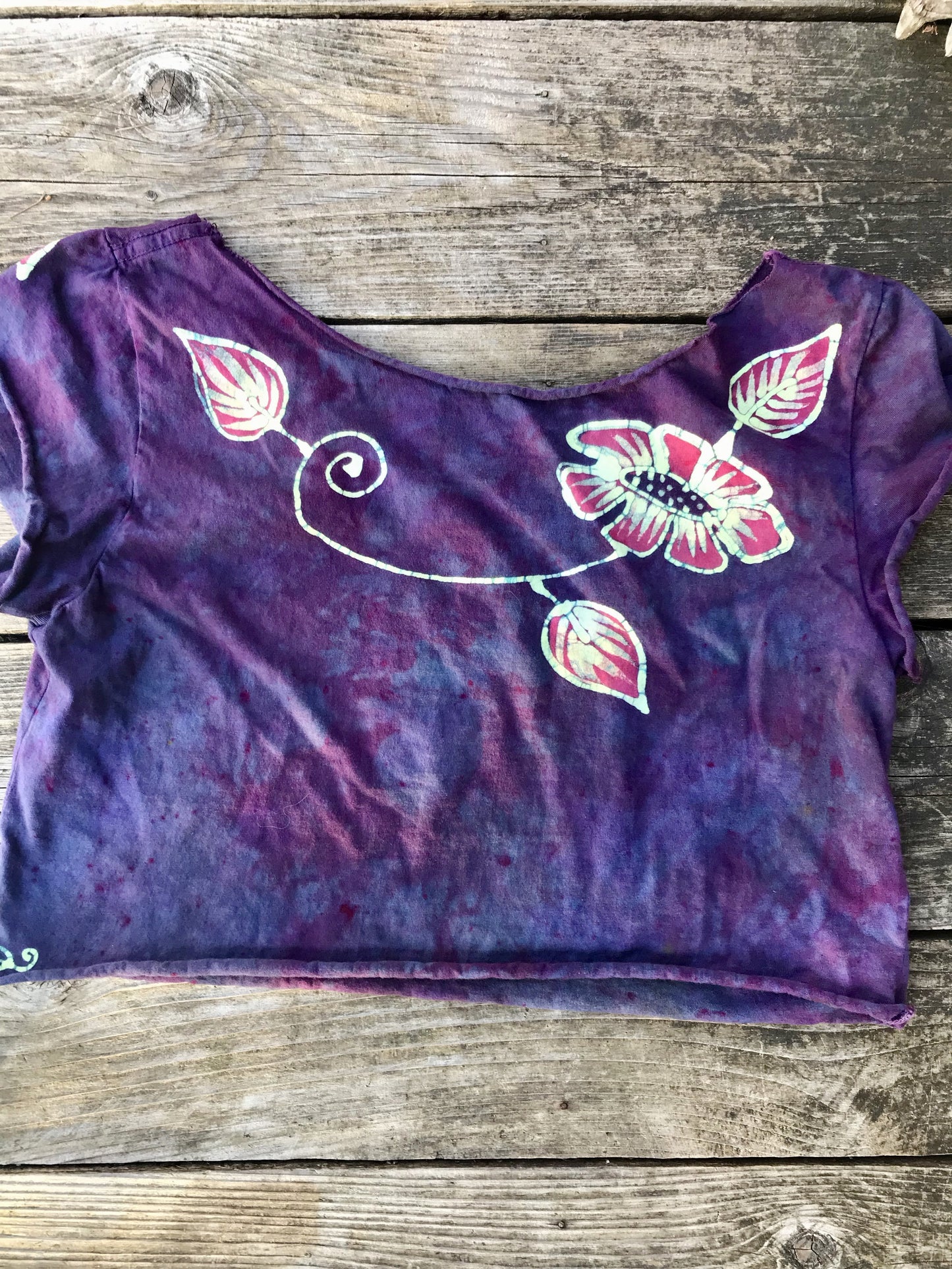 Flower Power Purple Crop Top Batikwalla by Victoria