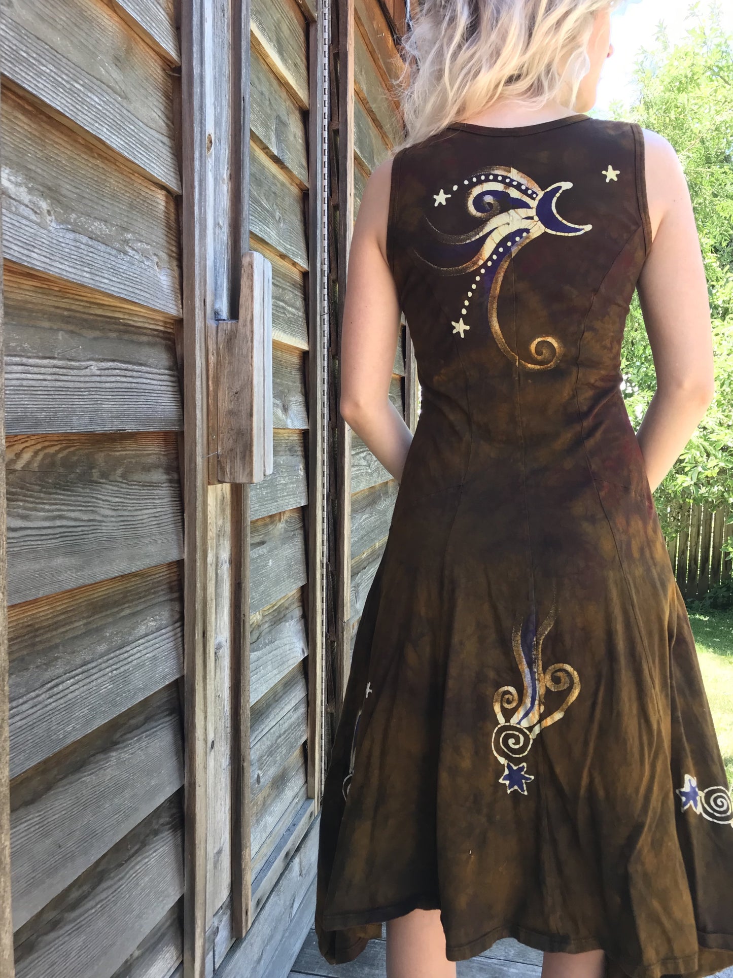 Golden Starquest Boho Batik Summer Dress Batik Dresses Batikwalla