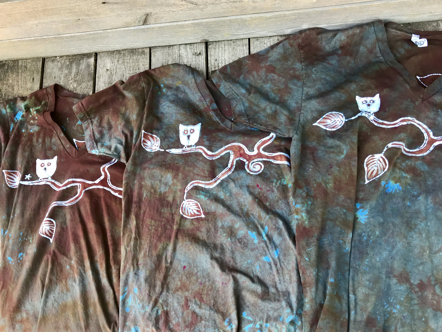 Owl In The Woods Vneck Tee Batikwalla by Victoria