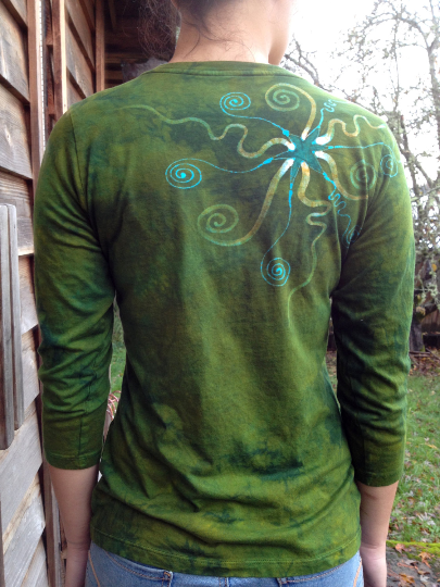 Misty Meadows Moon Star Handmade Batik Vneck Top - Batikwalla
- 4