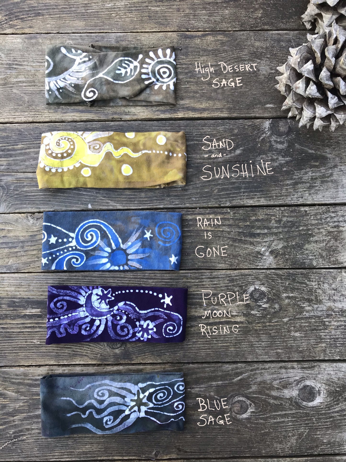 High Desert Sage Fold Over Headband - by Batikwalla Batikwalla by Victoria