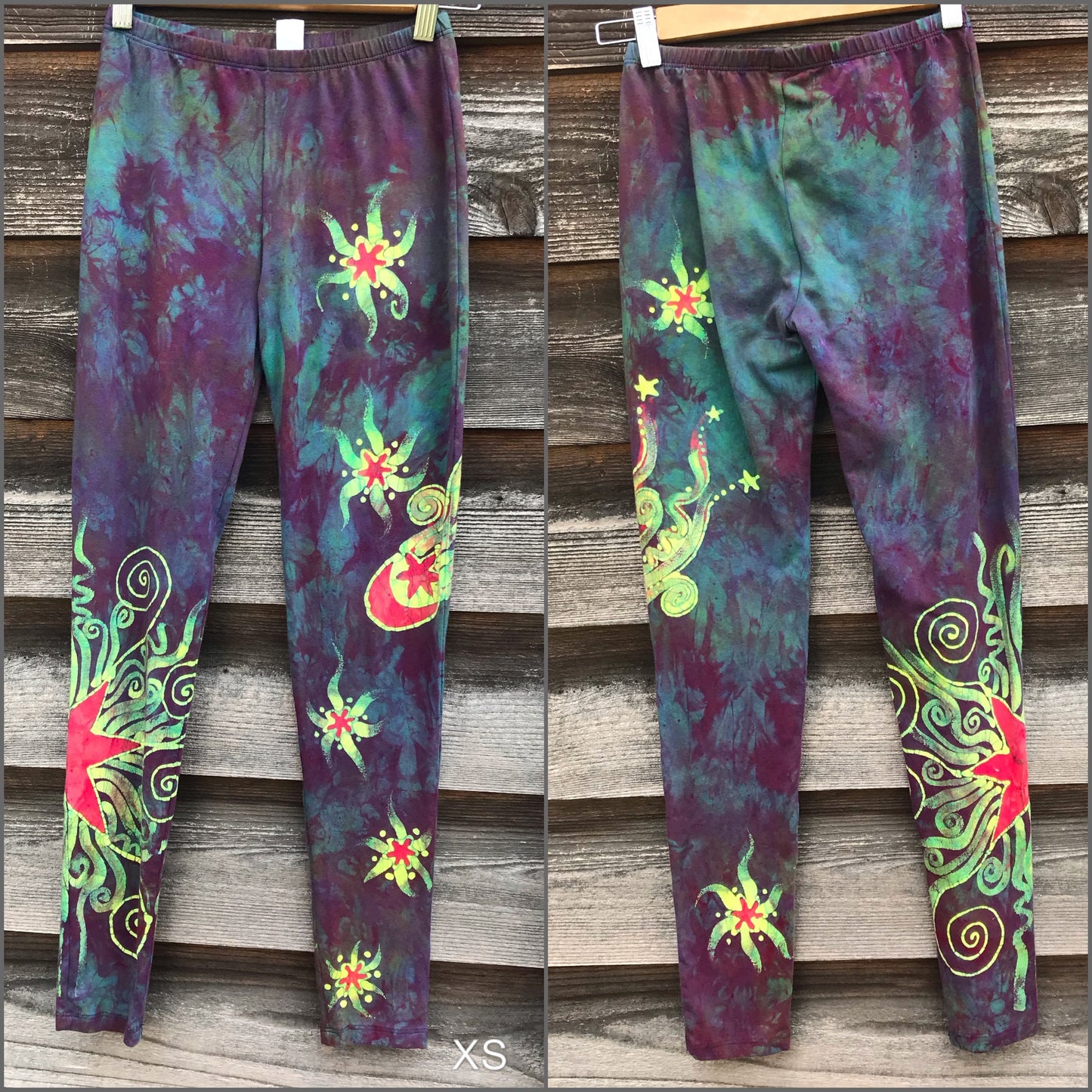 Sunrise Moon and Stars Batik Yoga Leggings - New Version leggings batikwalla XS