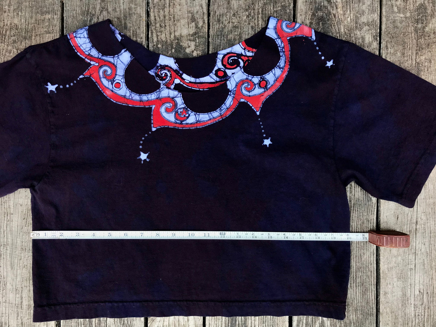 Disco Bubbles in Perpetual Swirls Handmade Batik Boxy Tee Batikwalla by Victoria