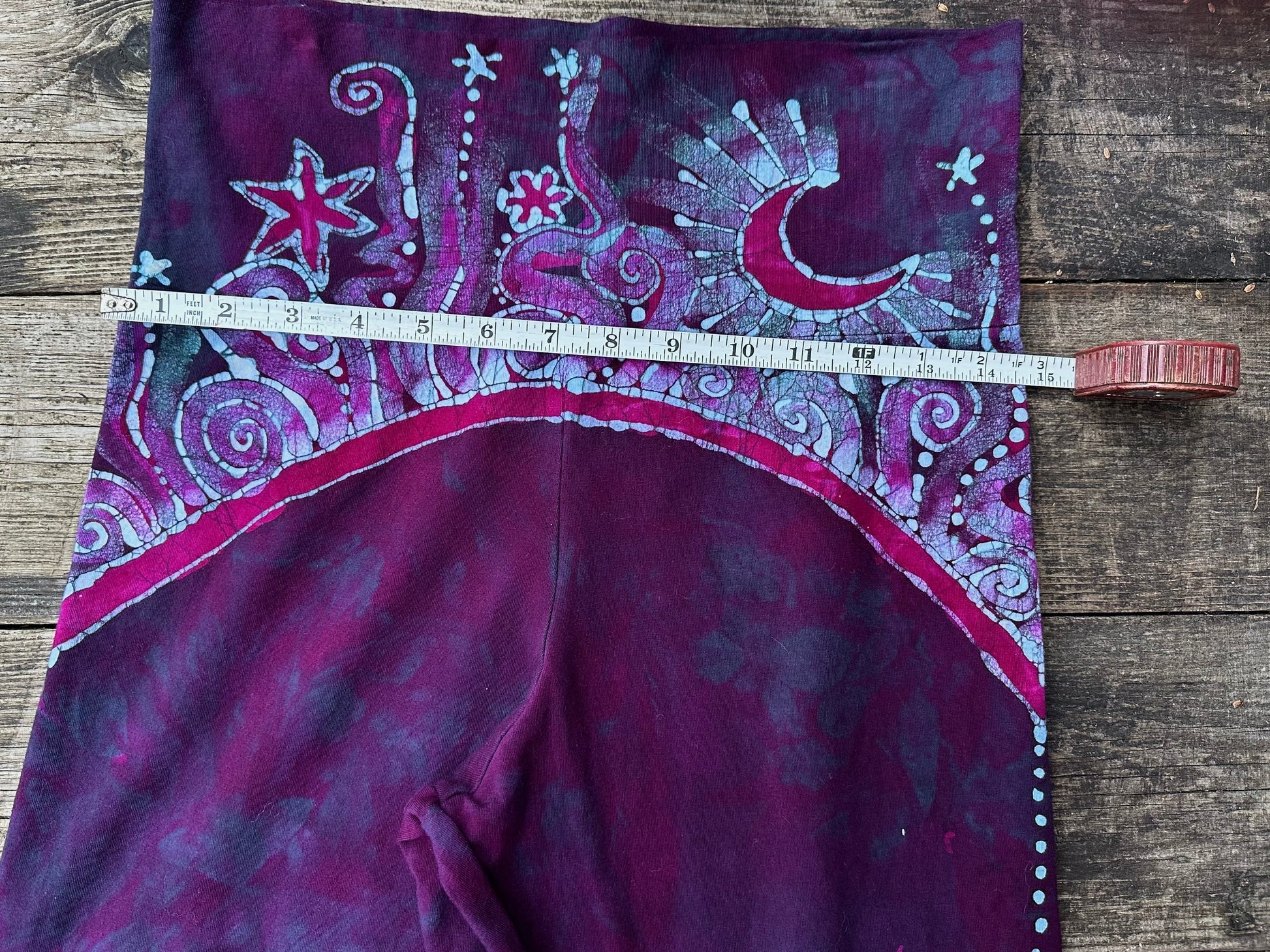 Teal and Magenta Moon Rainbow Stretchy Movement Pants - Size XL Yoga Pants batikwalla
