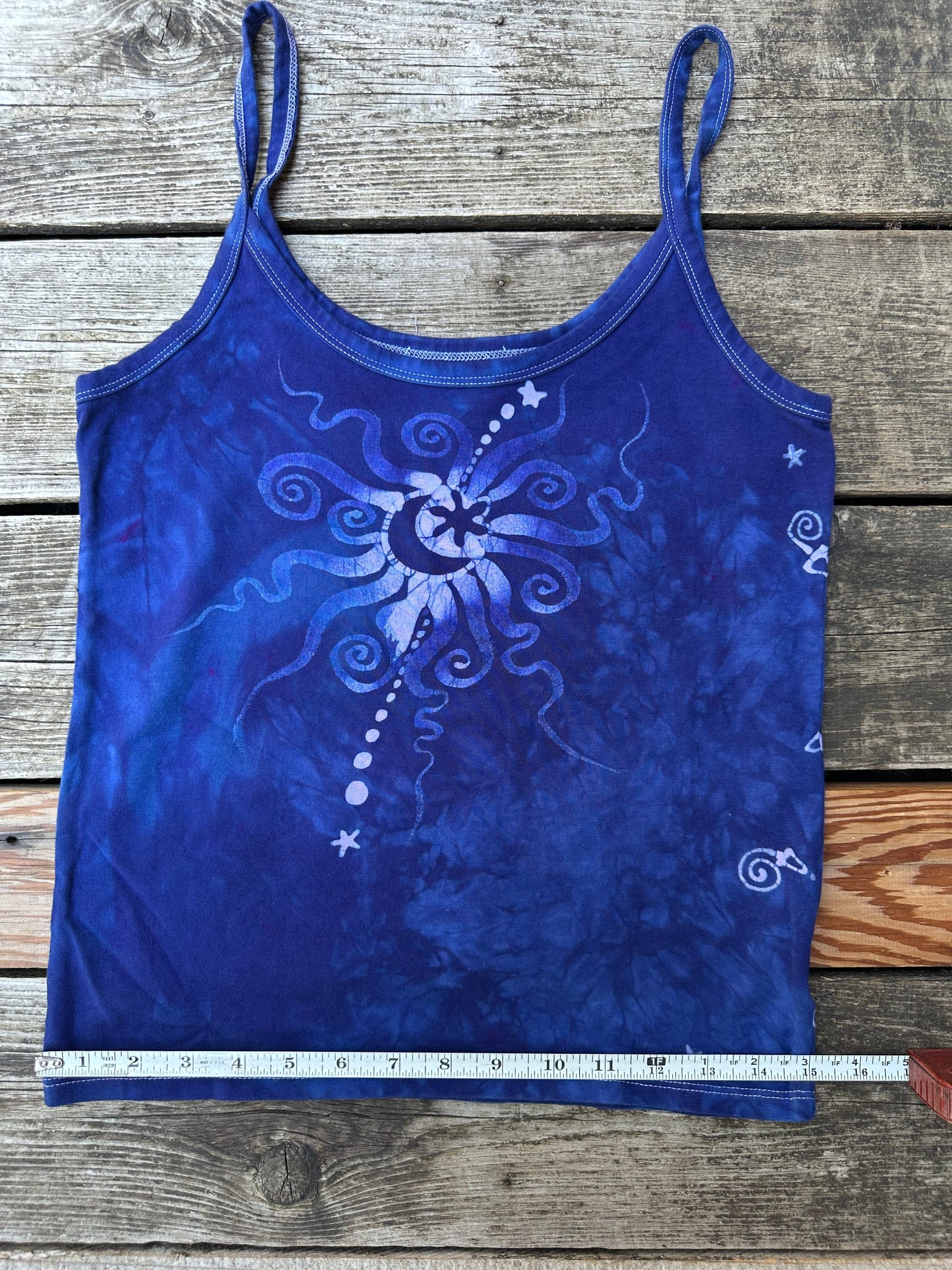Blue Moon Hand Painted Batikwalla Tank Top Tops batikwalla XL