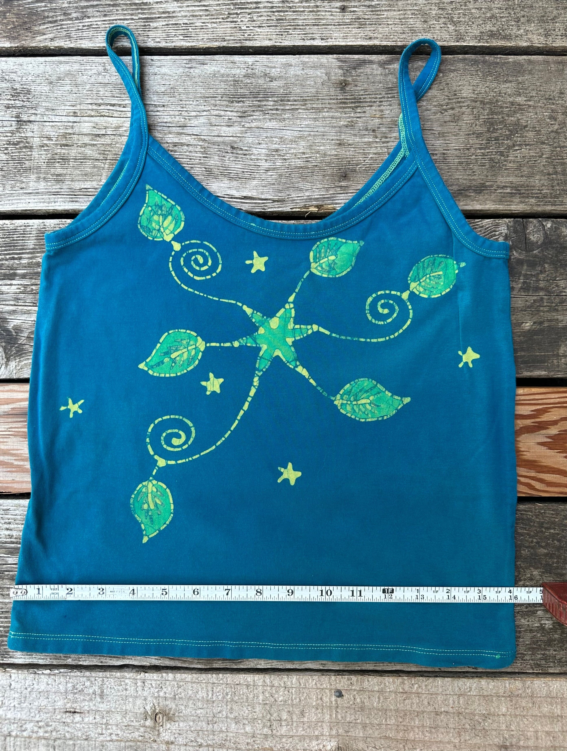 Lush Gardens Hand Painted Batikwalla Tank Top - Slightly Larger Sizing Tops batikwalla XL