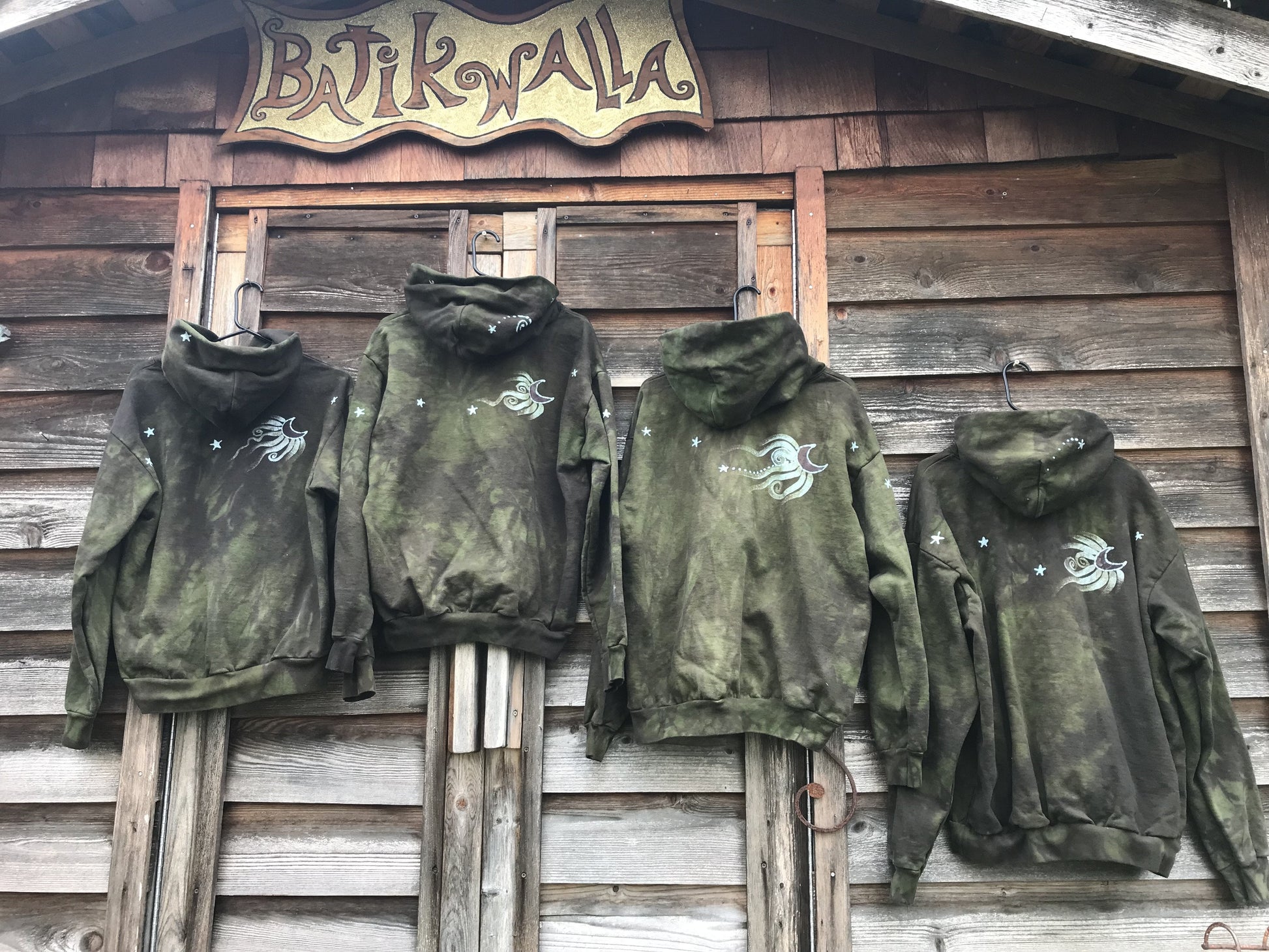 Olive Tree of Life - Handcrafted Batik Pullover Hoodie hoodie batikwalla