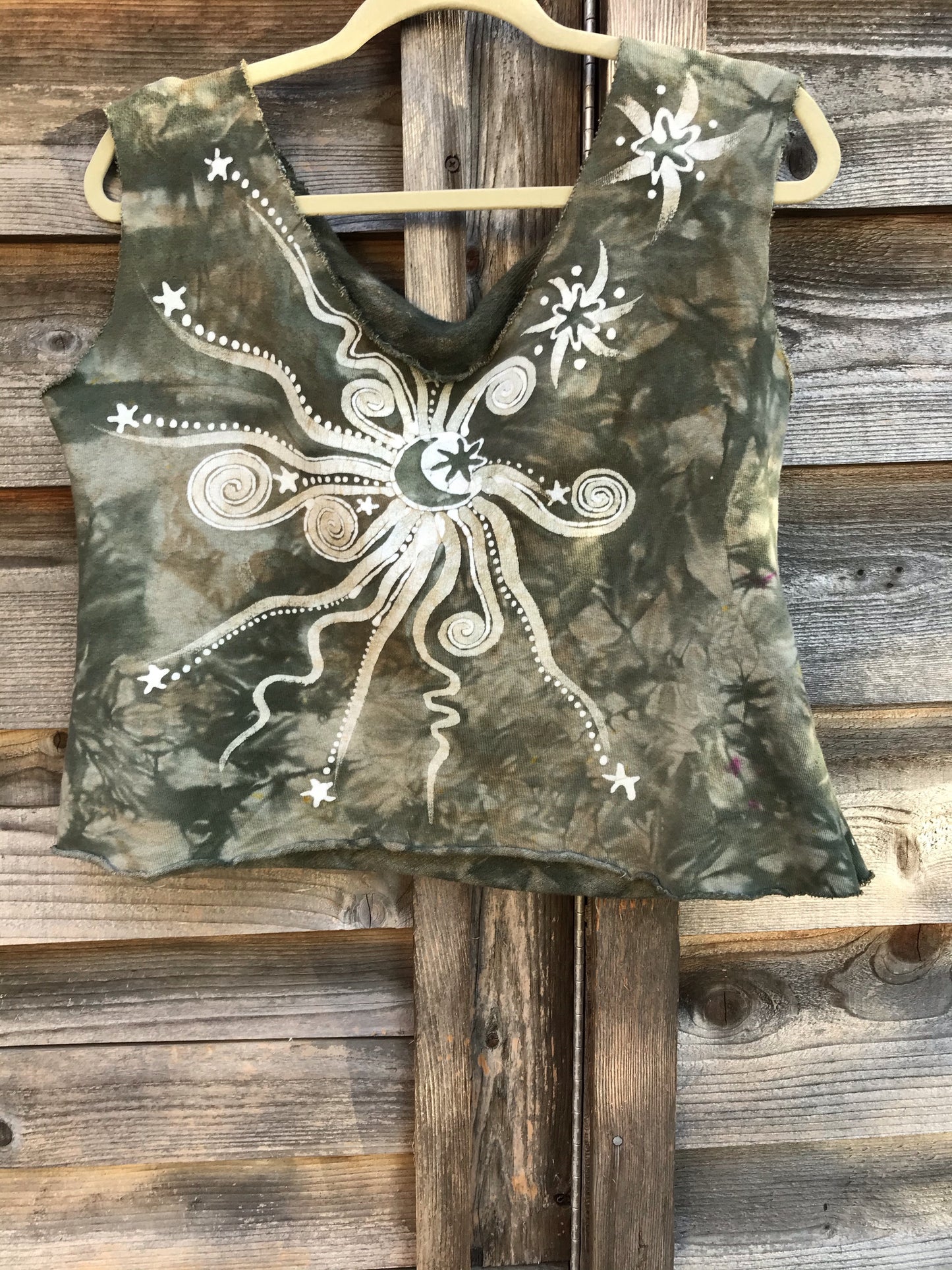 Sandy Sage Moonbeams Organic Cotton Handmade Batik Top Batik Dresses Batikwalla