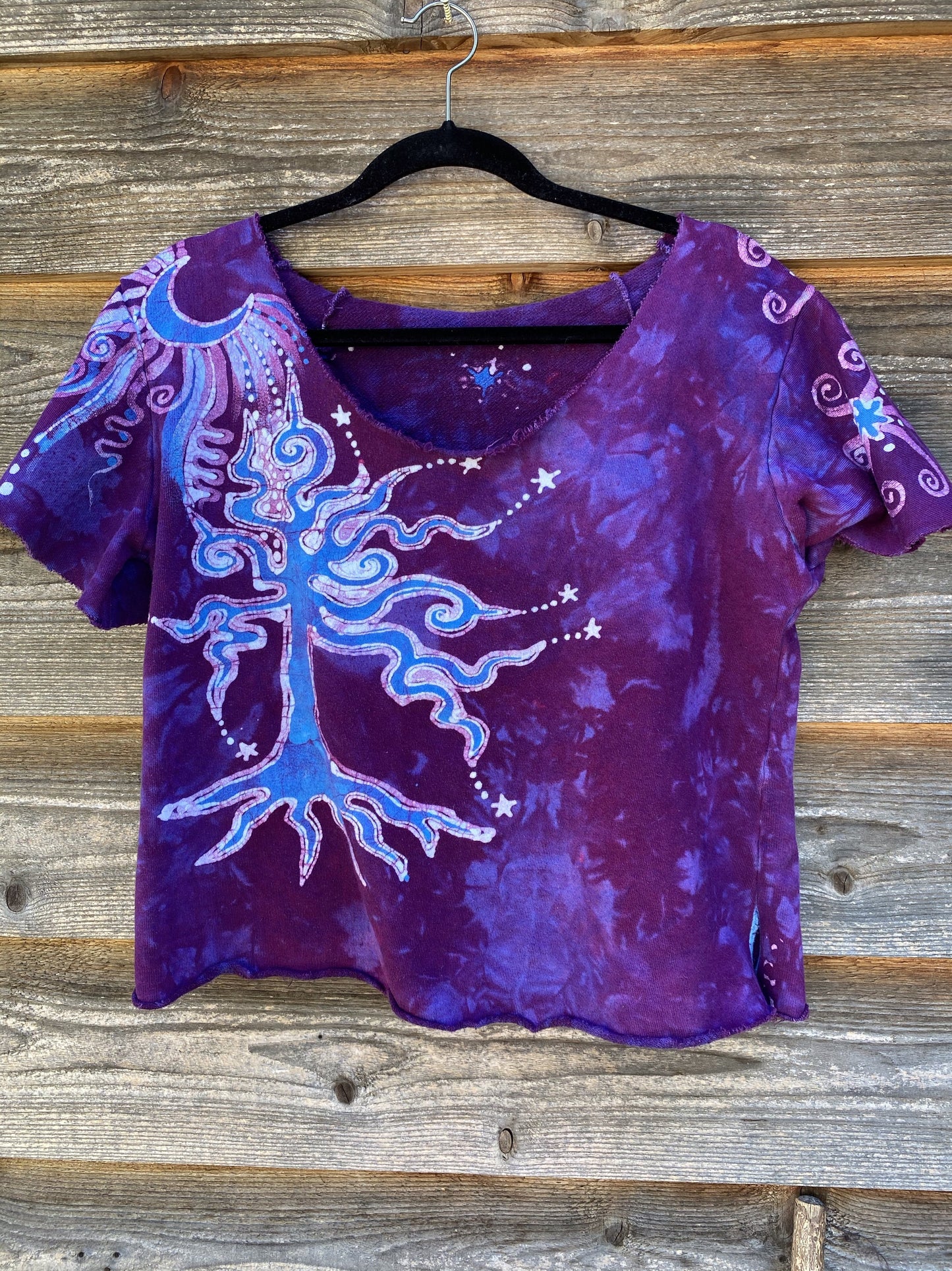 Blue Moon Jewel Tree Organic Cotton Handmade Batik Top Medium/Large Batik Dresses Batikwalla
