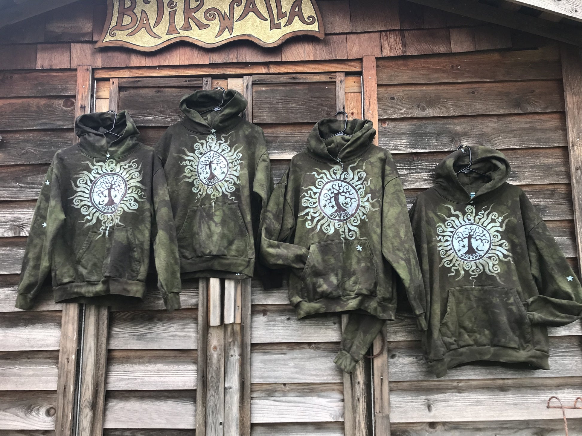 Olive Tree of Life - Handcrafted Batik Pullover Hoodie hoodie batikwalla