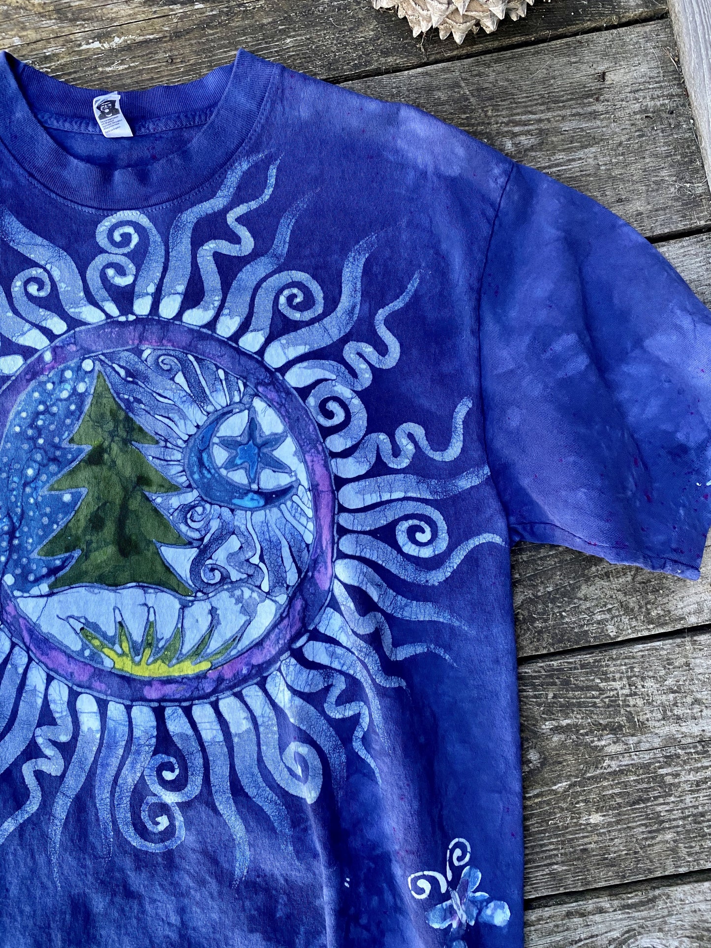 Tree of Life - Kaleidoscope Forest Hand-painted Batik Tshirt - Size Medium tshirt batikwalla