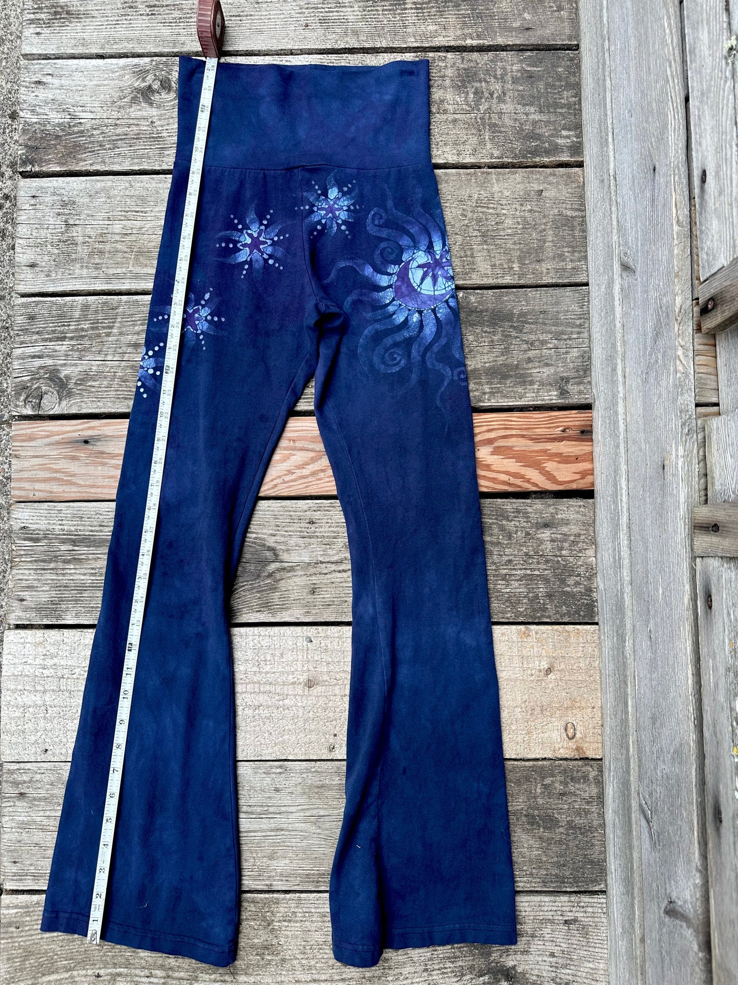 Dark Blue Moon and Stars Stretchy Movement Pants - Size SMALL Yoga Pants batikwalla