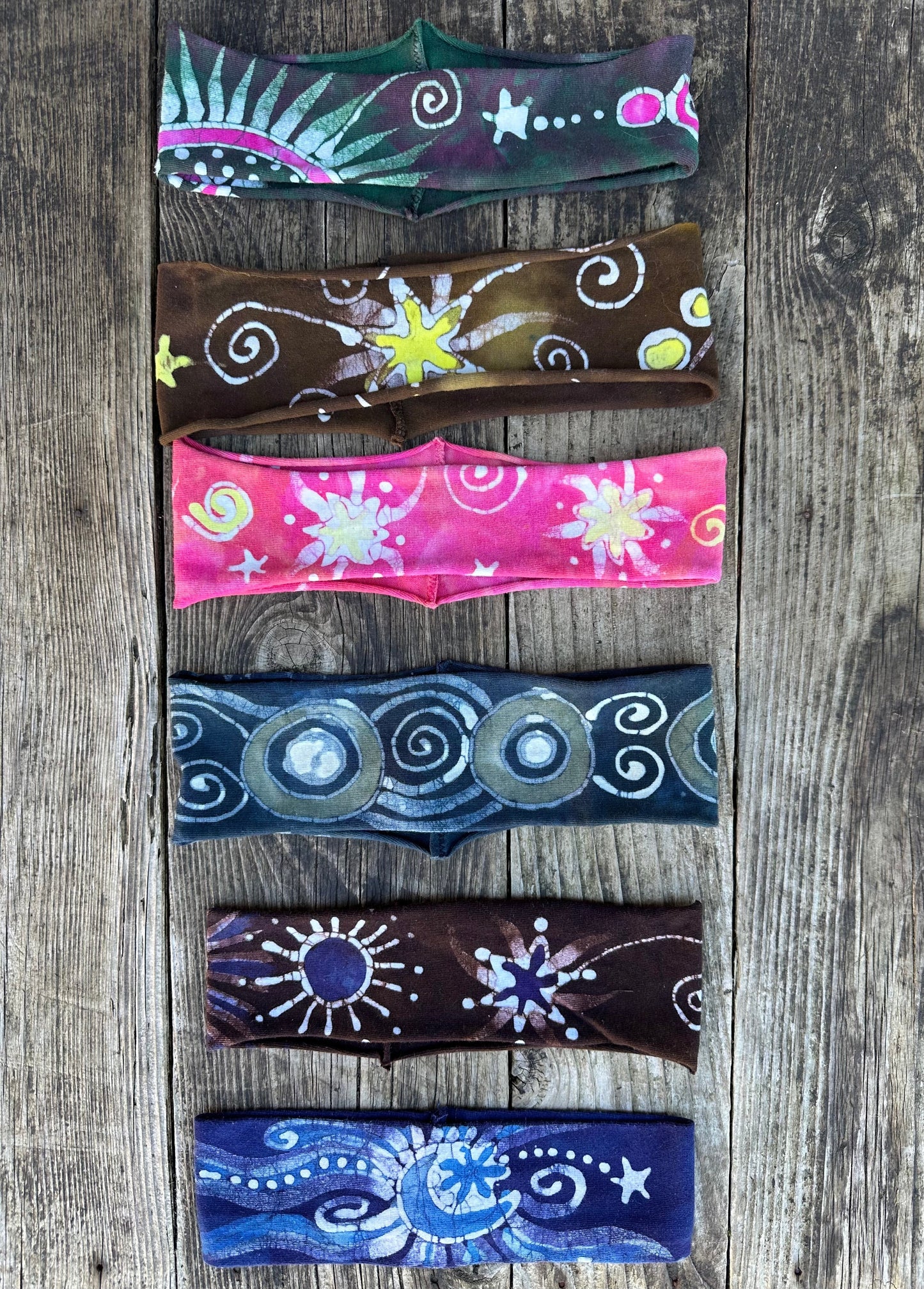 Freshly Tilled Sunshine Handmade Batik Headband fabric Batikwalla by Victoria