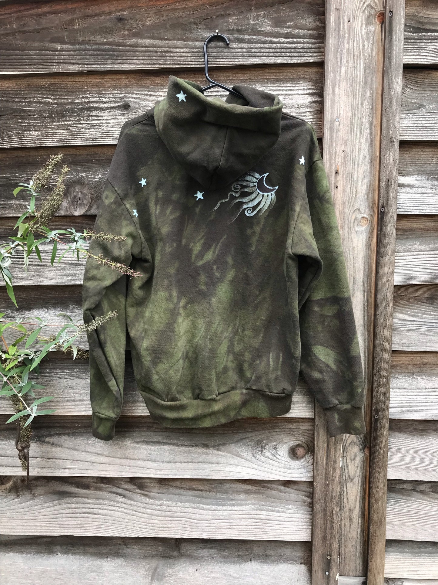 Olive Tree of Life - Handcrafted Batik Pullover Hoodie hoodie batikwalla