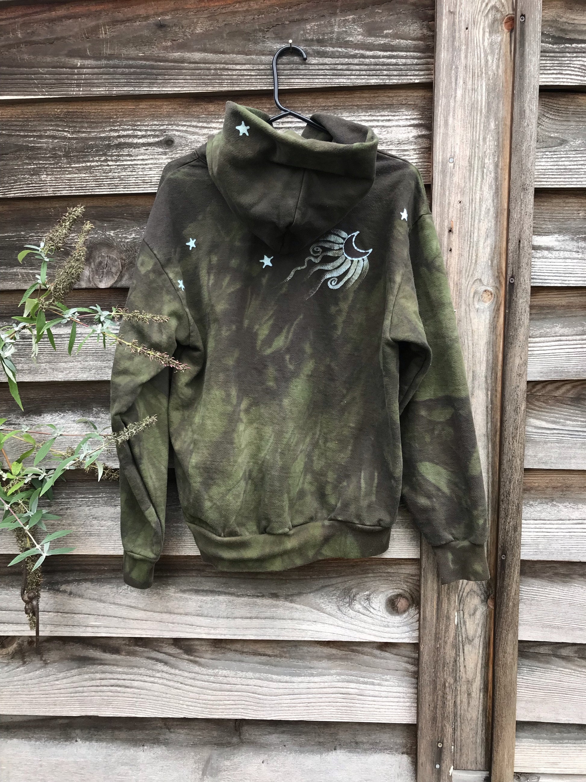 Olive Tree of Life - Handcrafted Batik Pullover Hoodie hoodie batikwalla