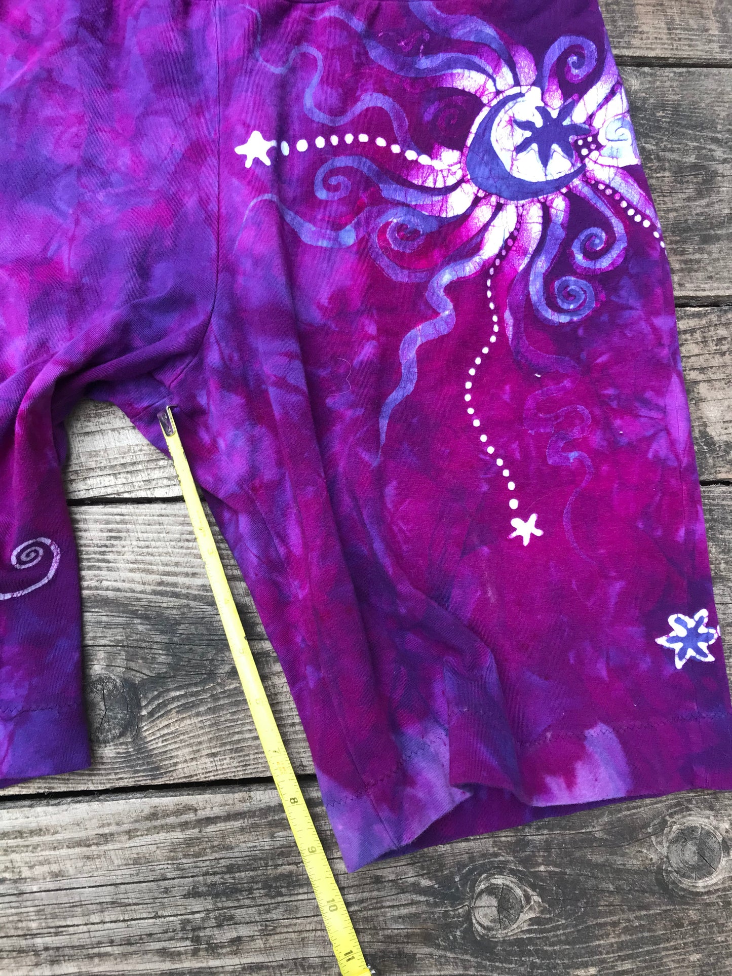 Lively Magenta Moon and Stars Batik Biker Shorts Batikwalla by Victoria